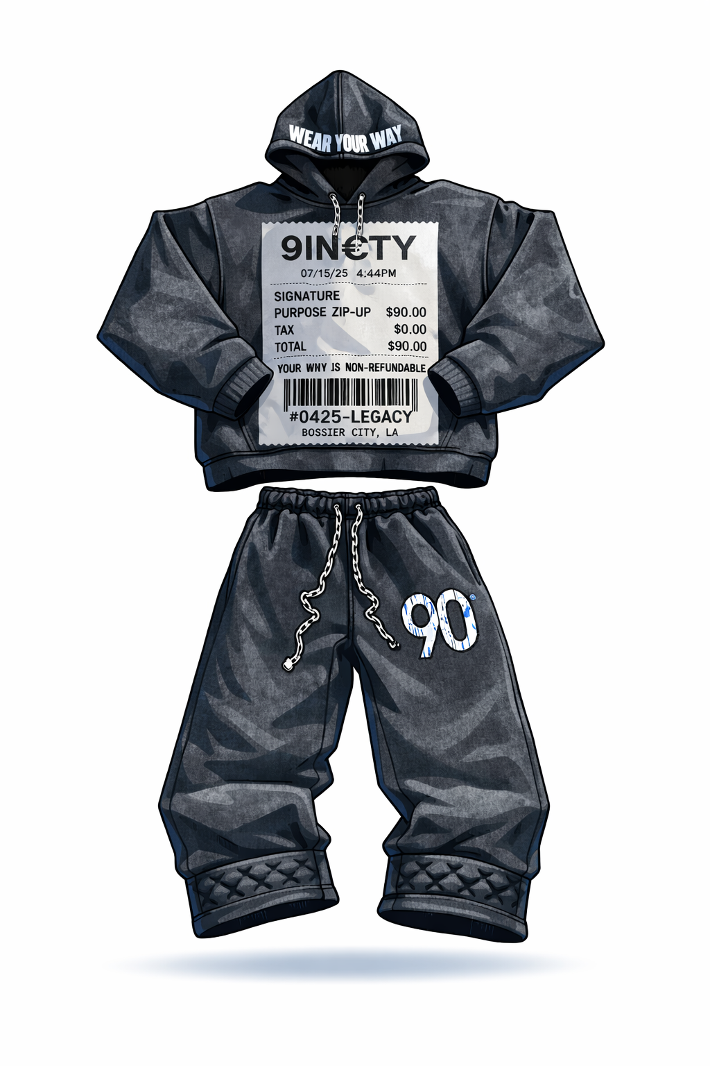Grey "INTRVAL" sweatsuit
