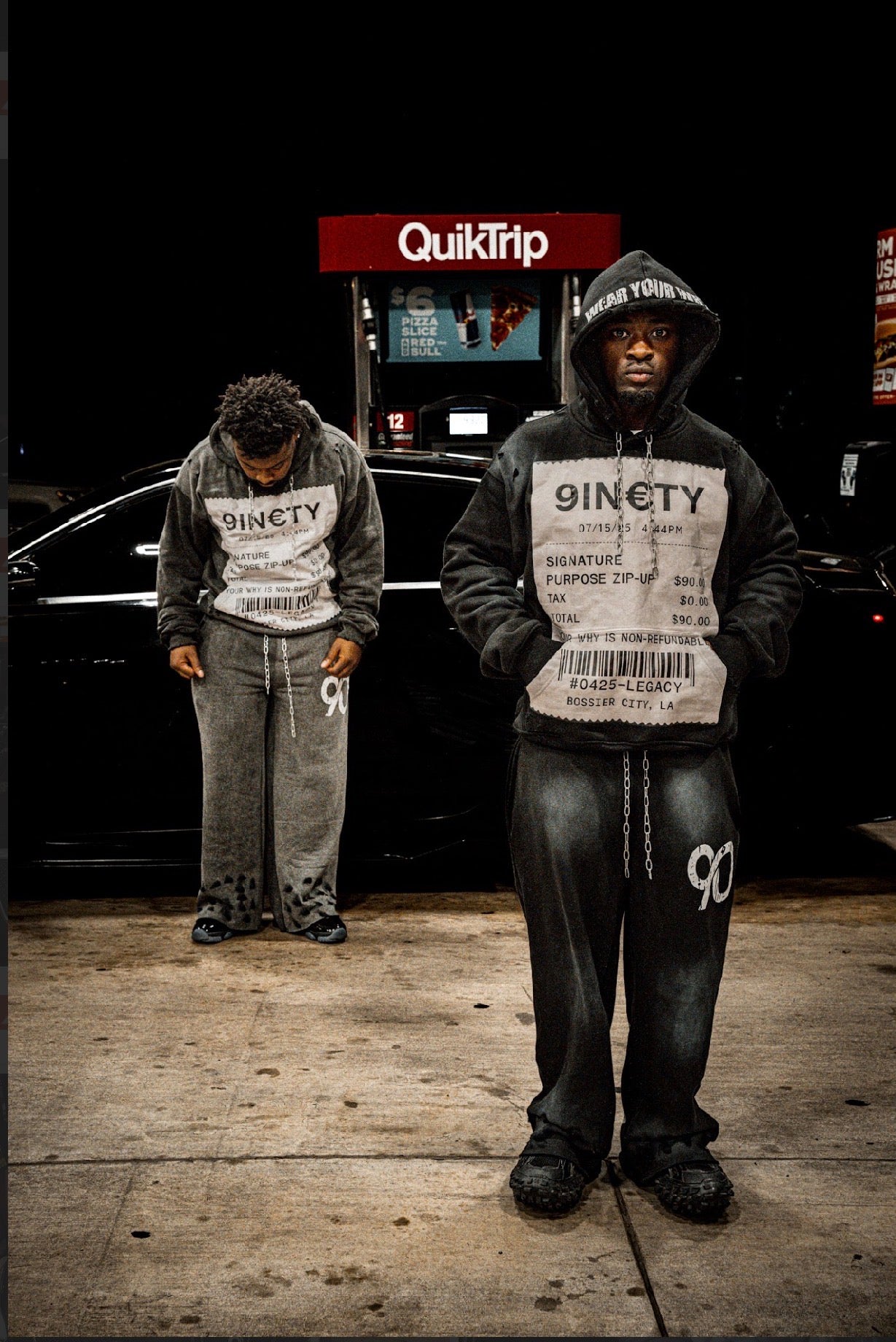 Black "INTRVAL" sweatsuit